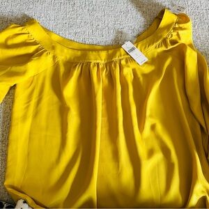 Anthropologie Yellow Off-Shoulder Blouse